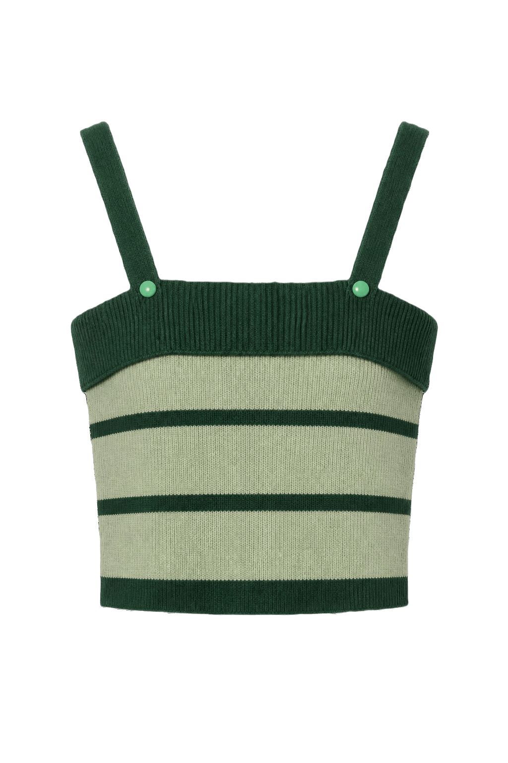 1960s Dark Green Cotton Tank Top - Front View