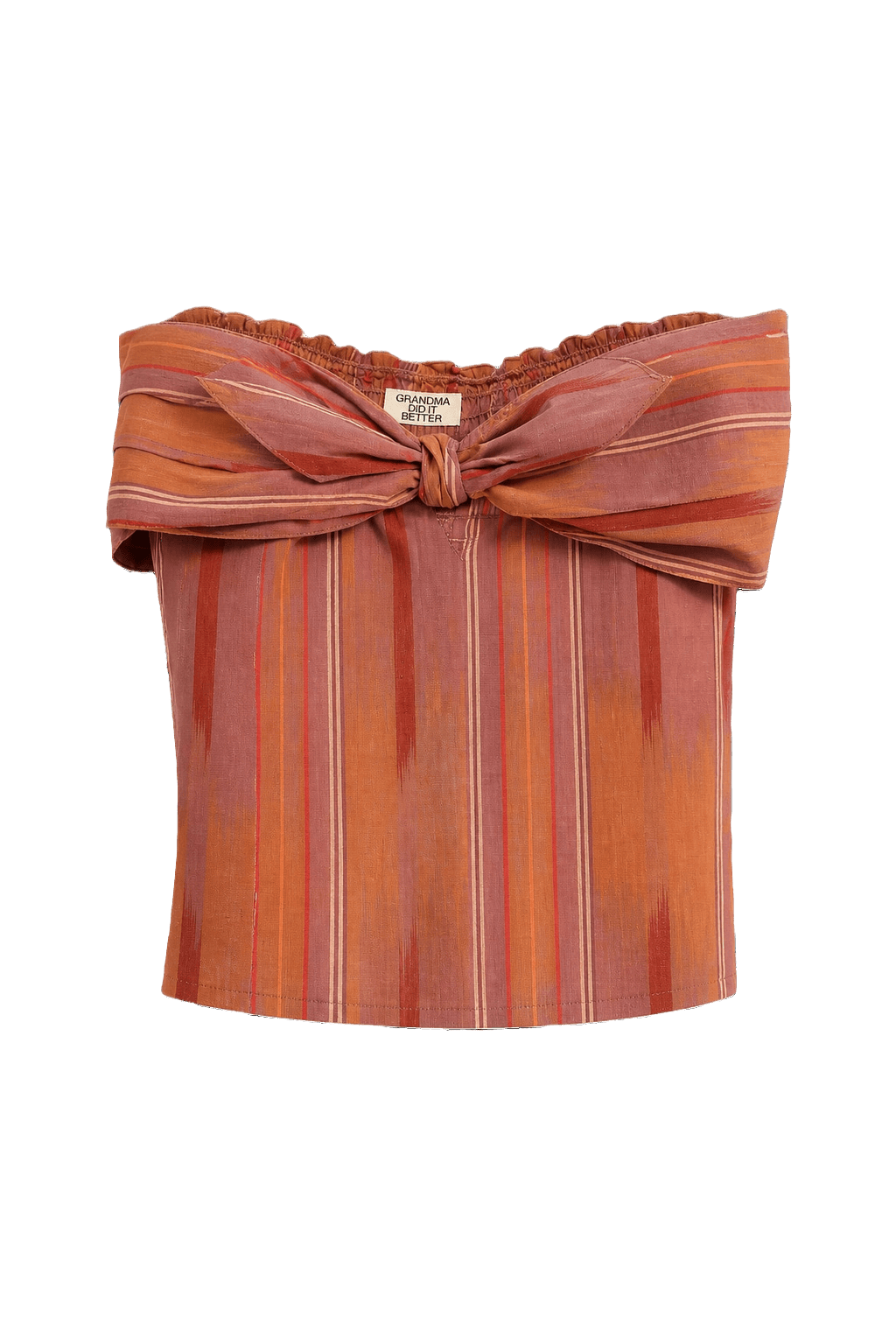 1970s Orange Cotton Blouse - Front View