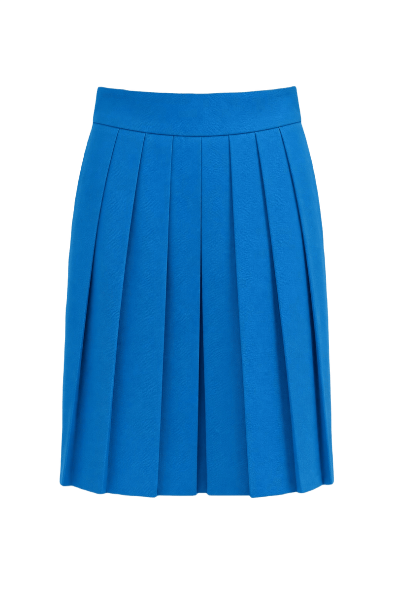1980s Blue Cotton Skirt - Front View