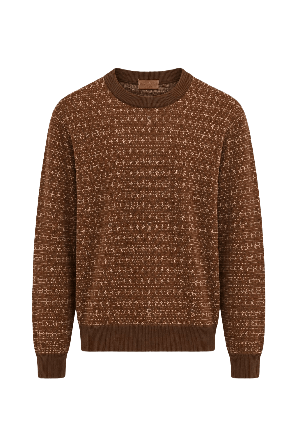 1980s Brown Cotton Blend Sweater - Front View