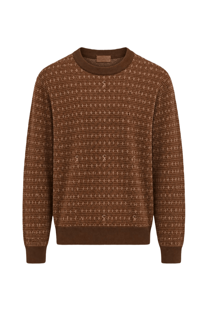 1980s Brown Cotton Blend Sweater - Front View