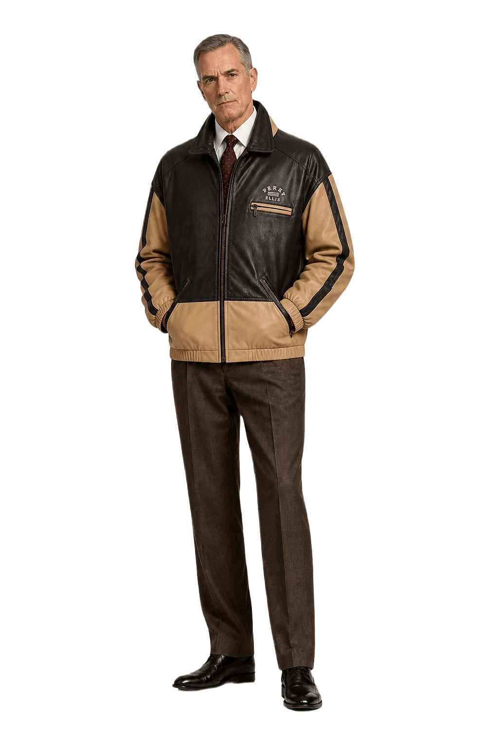 1990s Brown Leather Jacket - Model