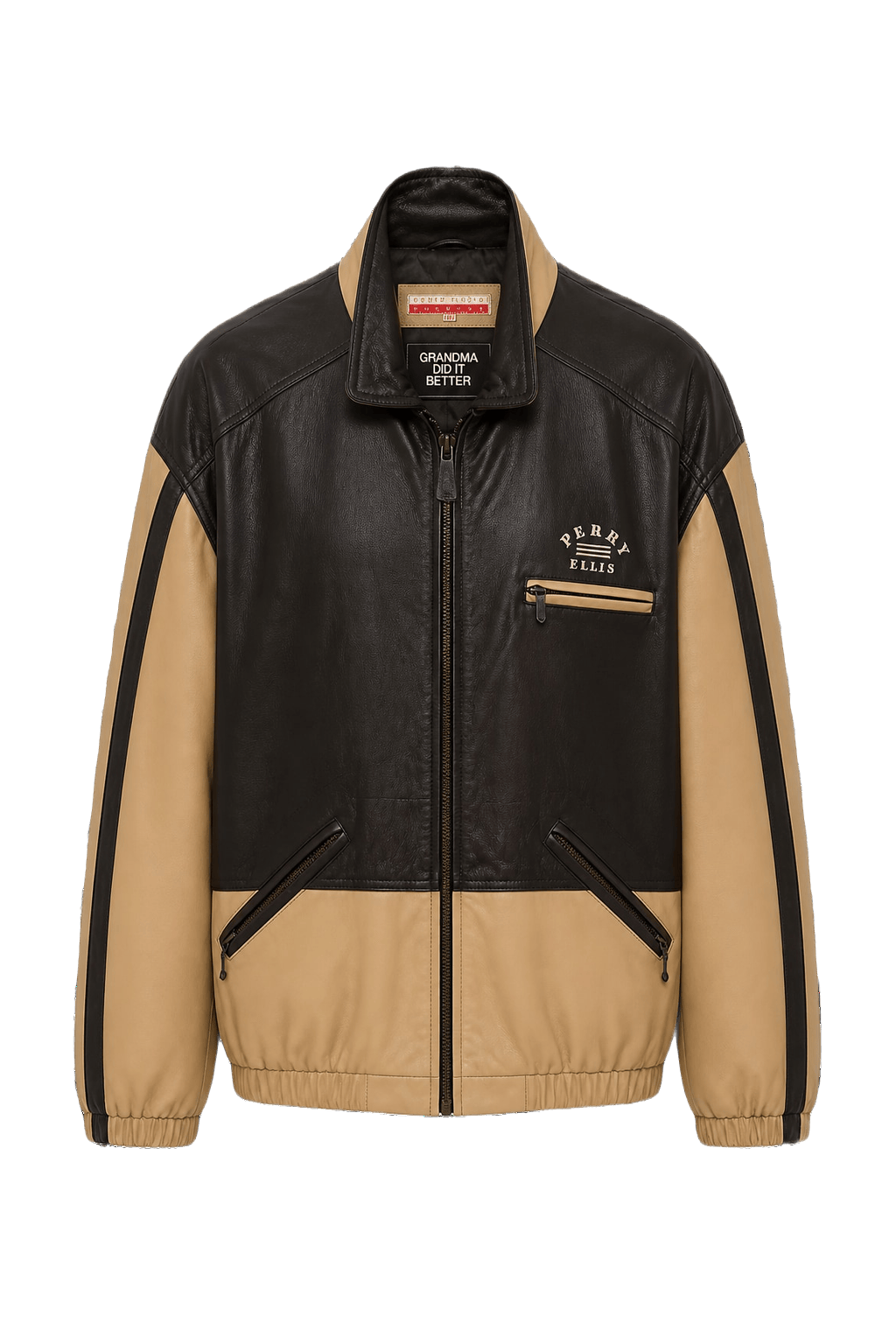 1990s Brown Leather Jacket - Front View