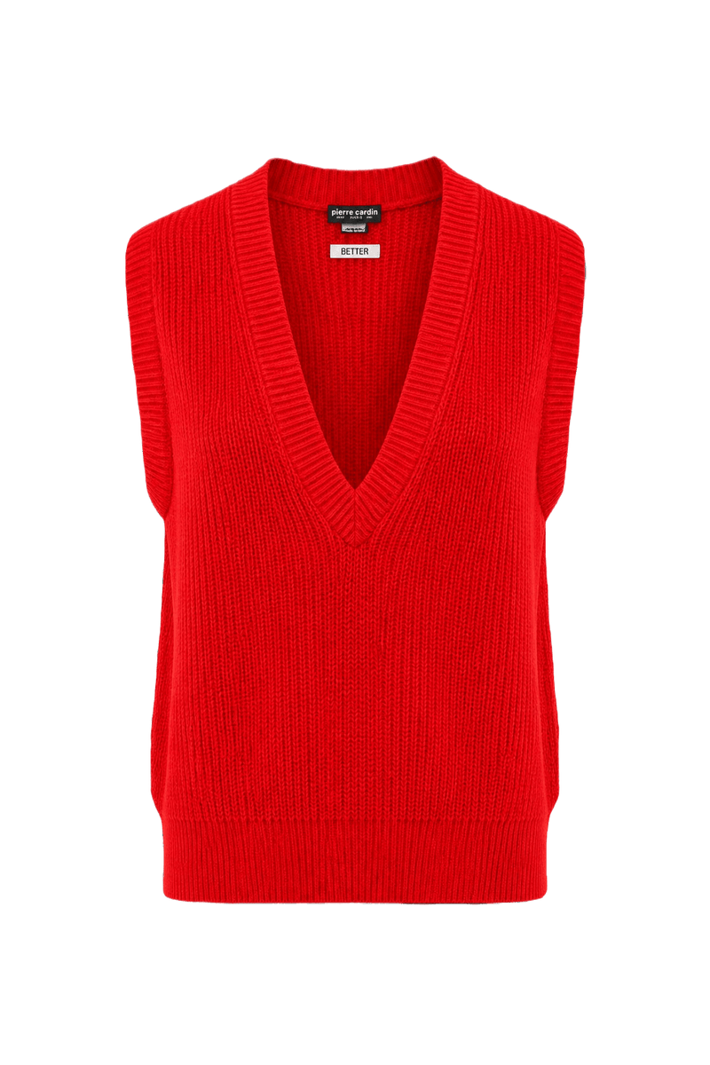 1990s Red Cotton Sweater - Front View
