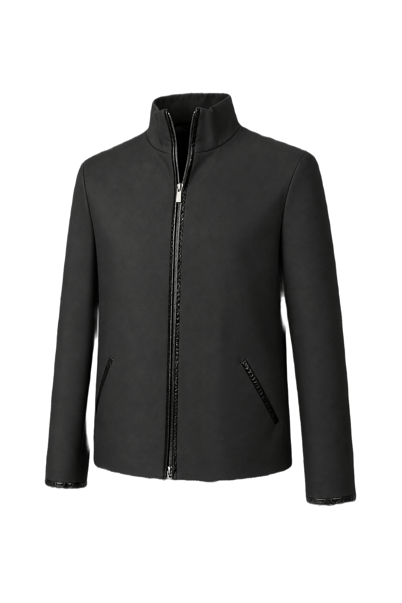 1990s Black Synthetic Blend Jacket - Front View