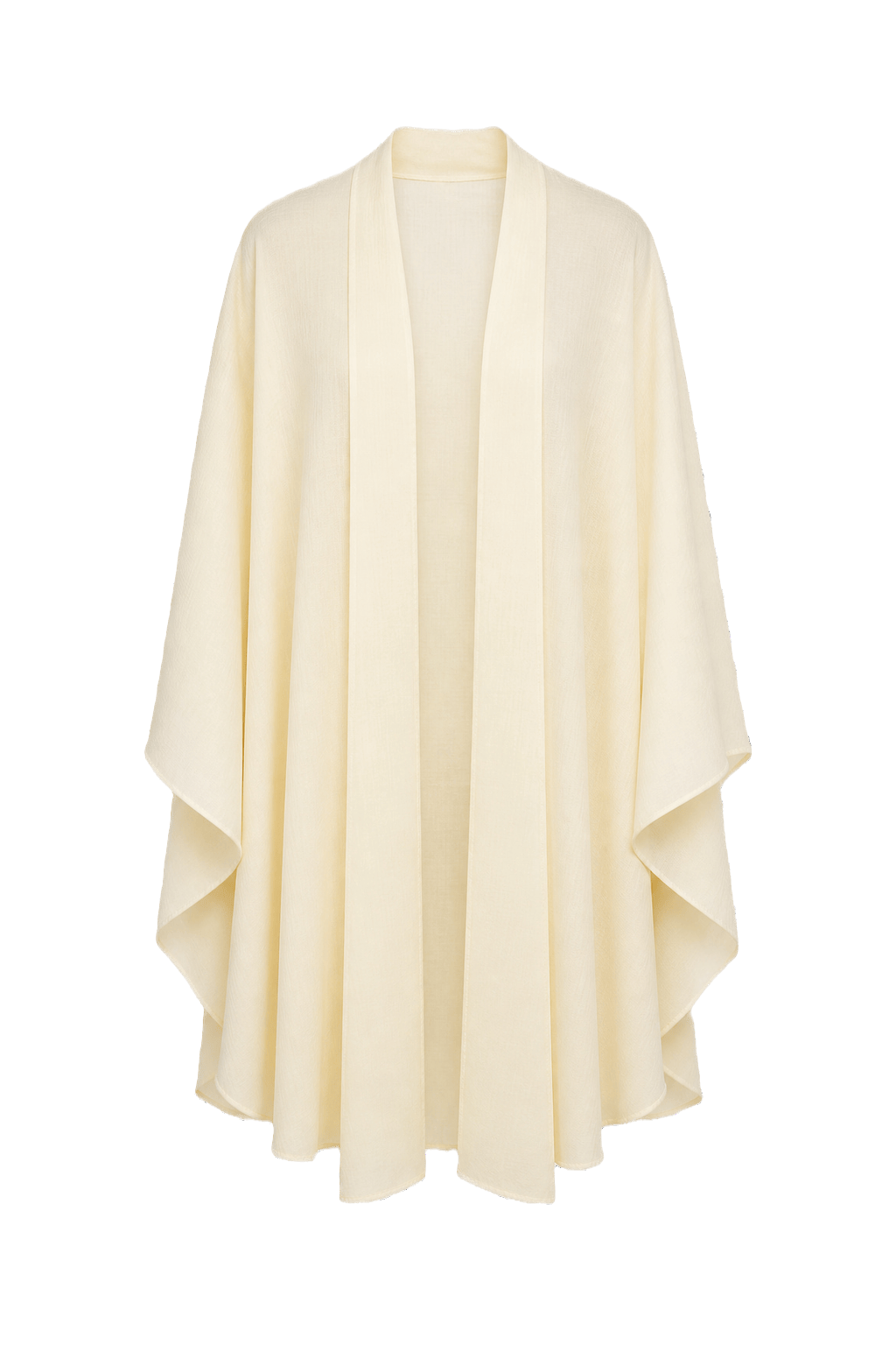 1990s Cream Polyester Cape - Front View