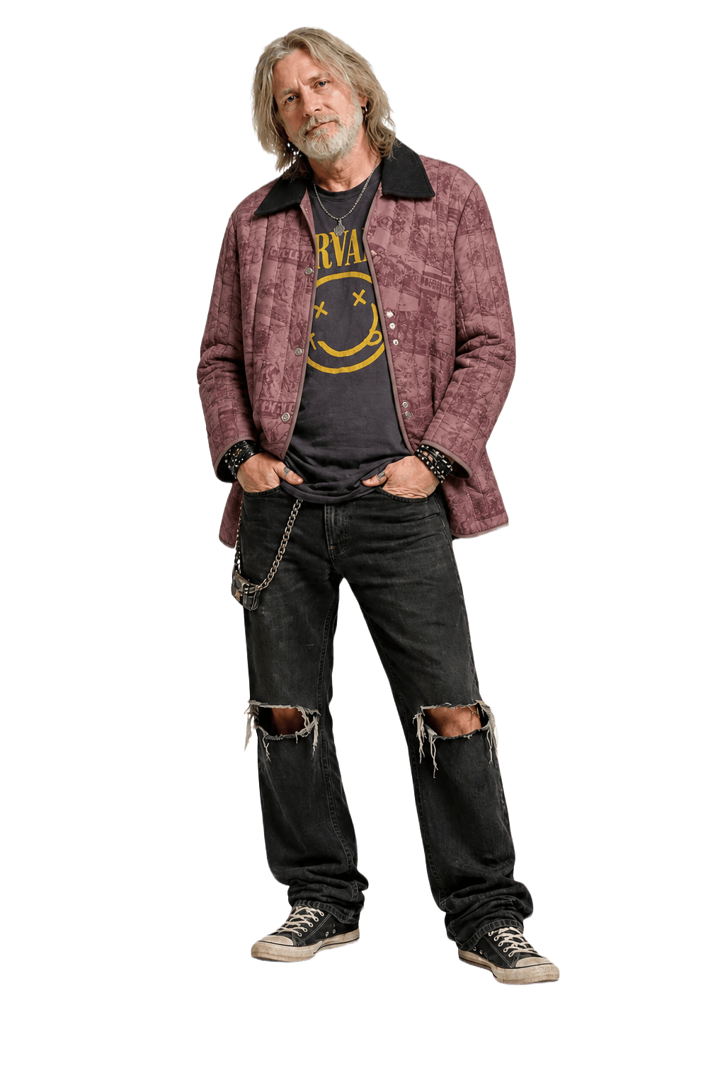1990s Burgundy Nylon Jacket - Model