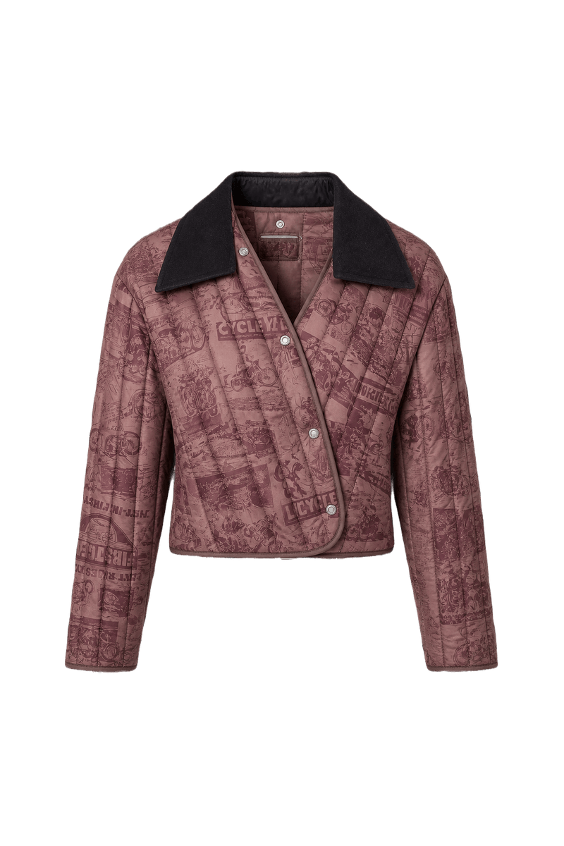 1990s Burgundy Nylon Jacket - Front View