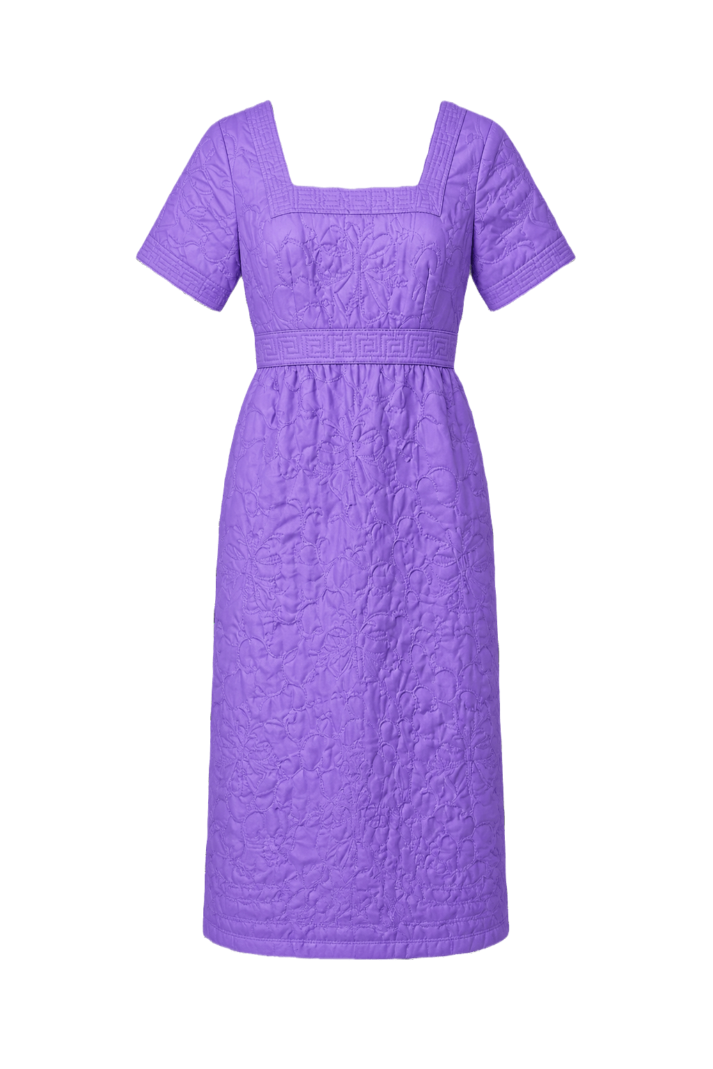 1980s Purple Synthetic Blend Dress - Front View