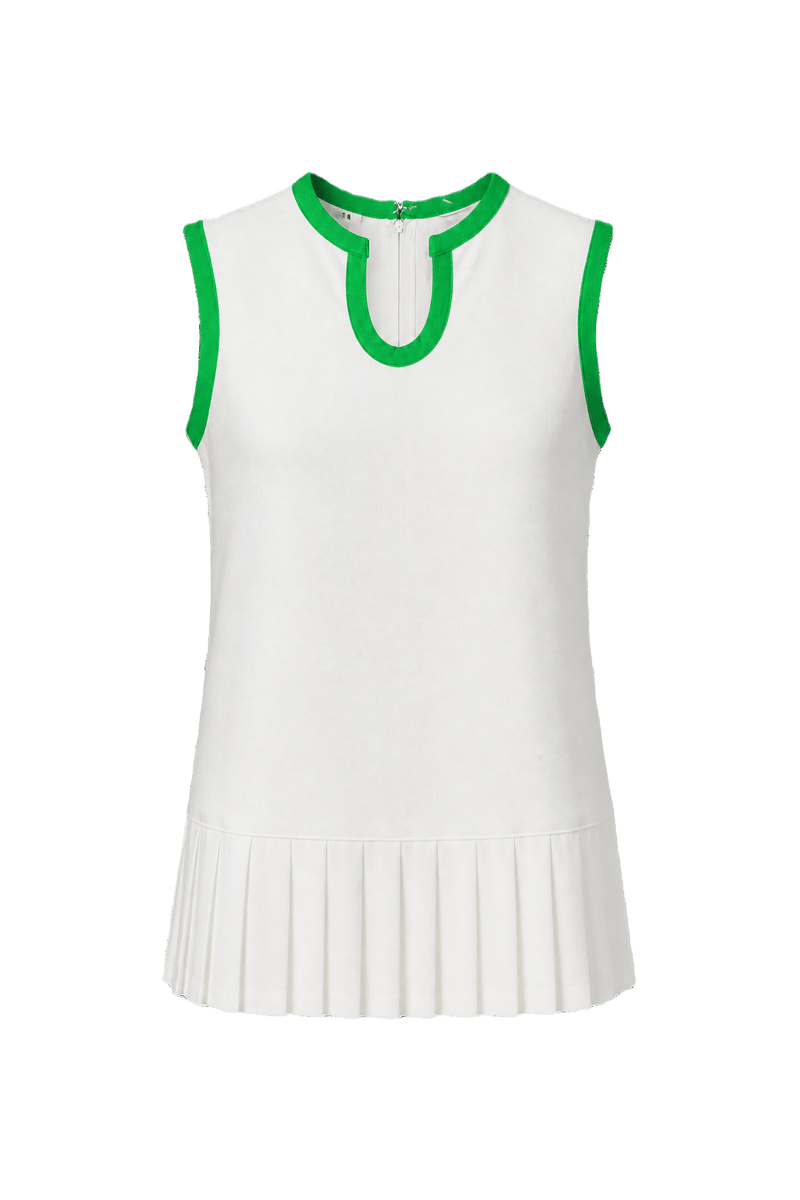 1960s White Cotton Blend Top - Front View