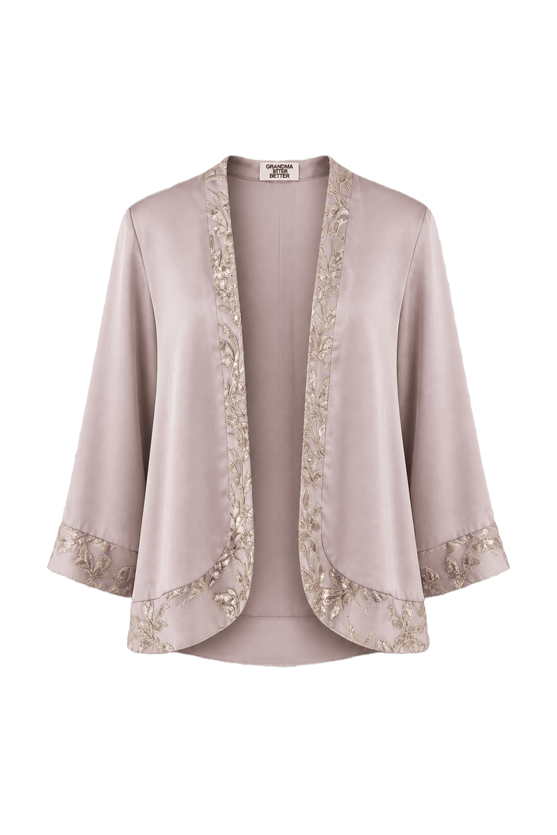 1970s Light Pink Silk-like Blouse - Front View