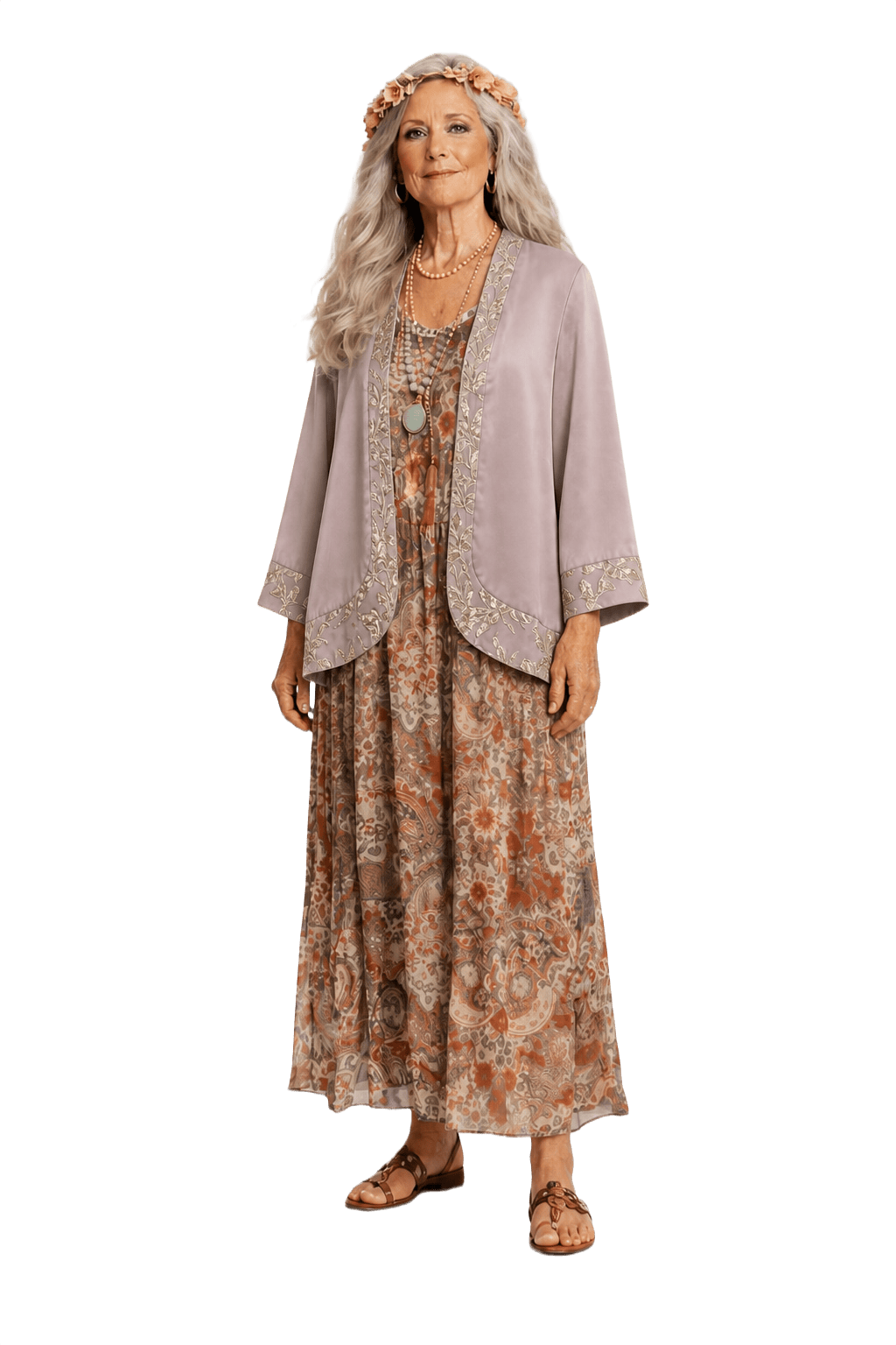 1970s Light Pink Silk-like Blouse - Model