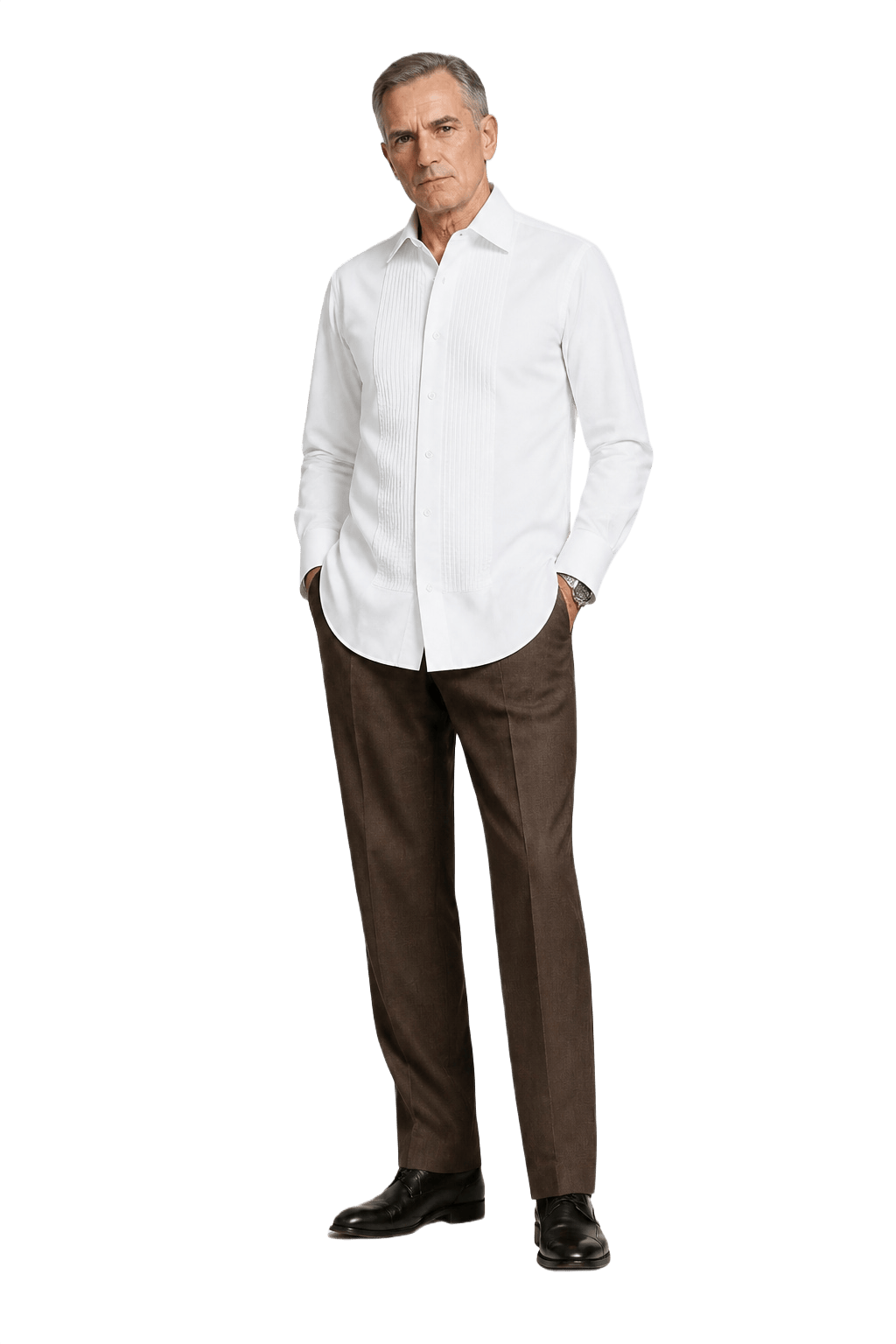 1990s White Cotton Shirt - Model