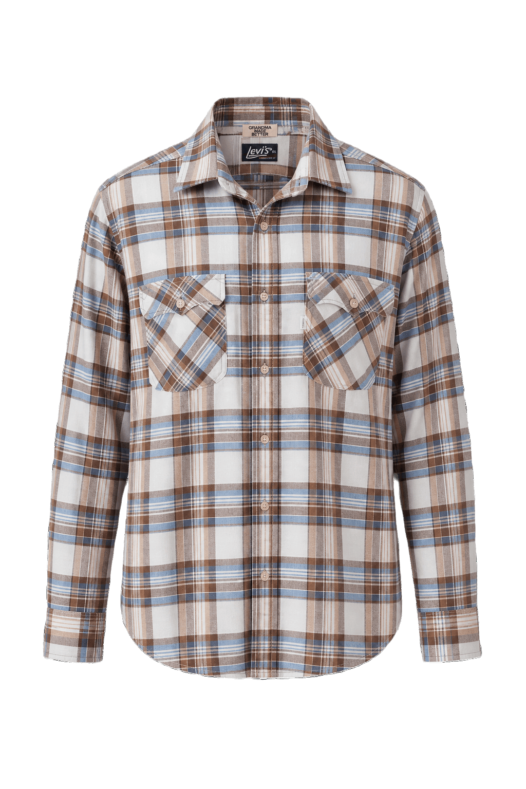 1980s Brown Cotton Shirt - Front View