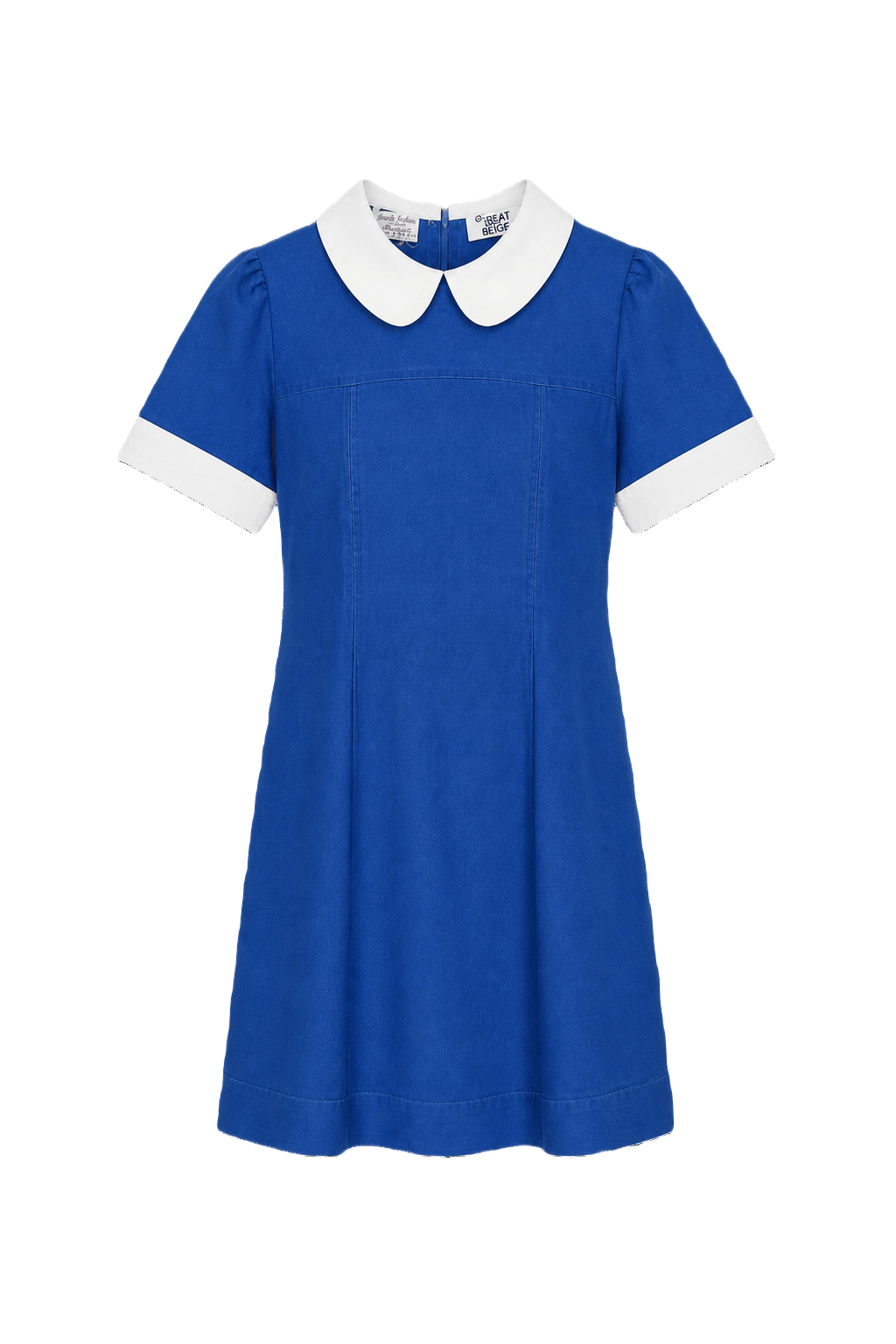 1960s Blue Cotton Dress - Front View