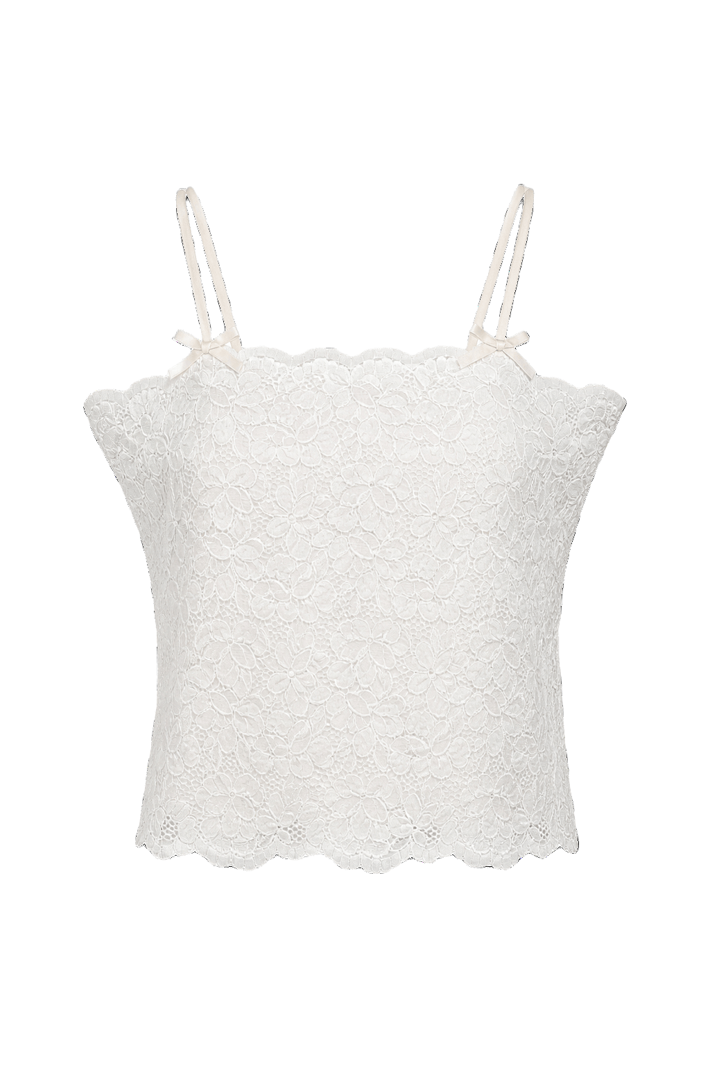 1990s Ivory Synthetic Blend Sleeveless Top - Front View