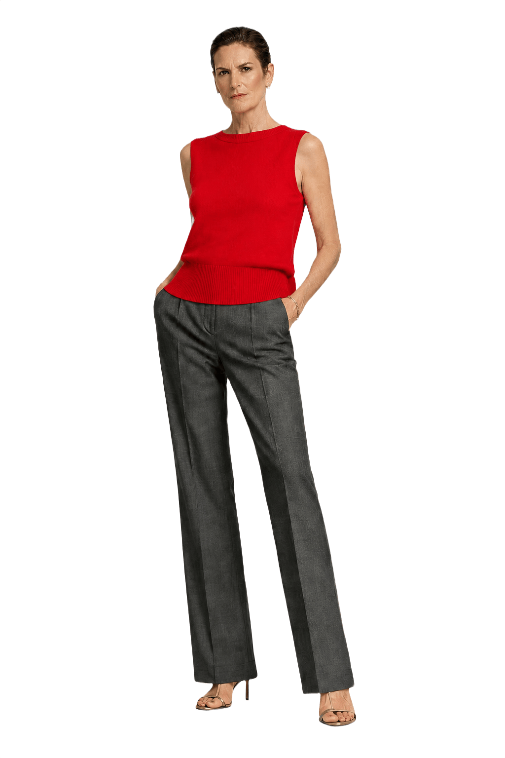 1990s Red Synthetic Blend Sweater - Model