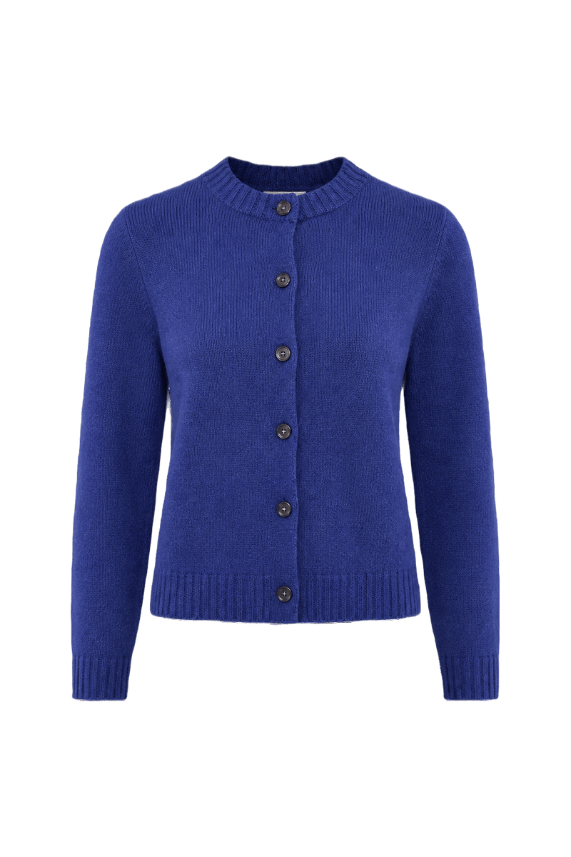 1960s Navy Blue Wool Sweater - Front View