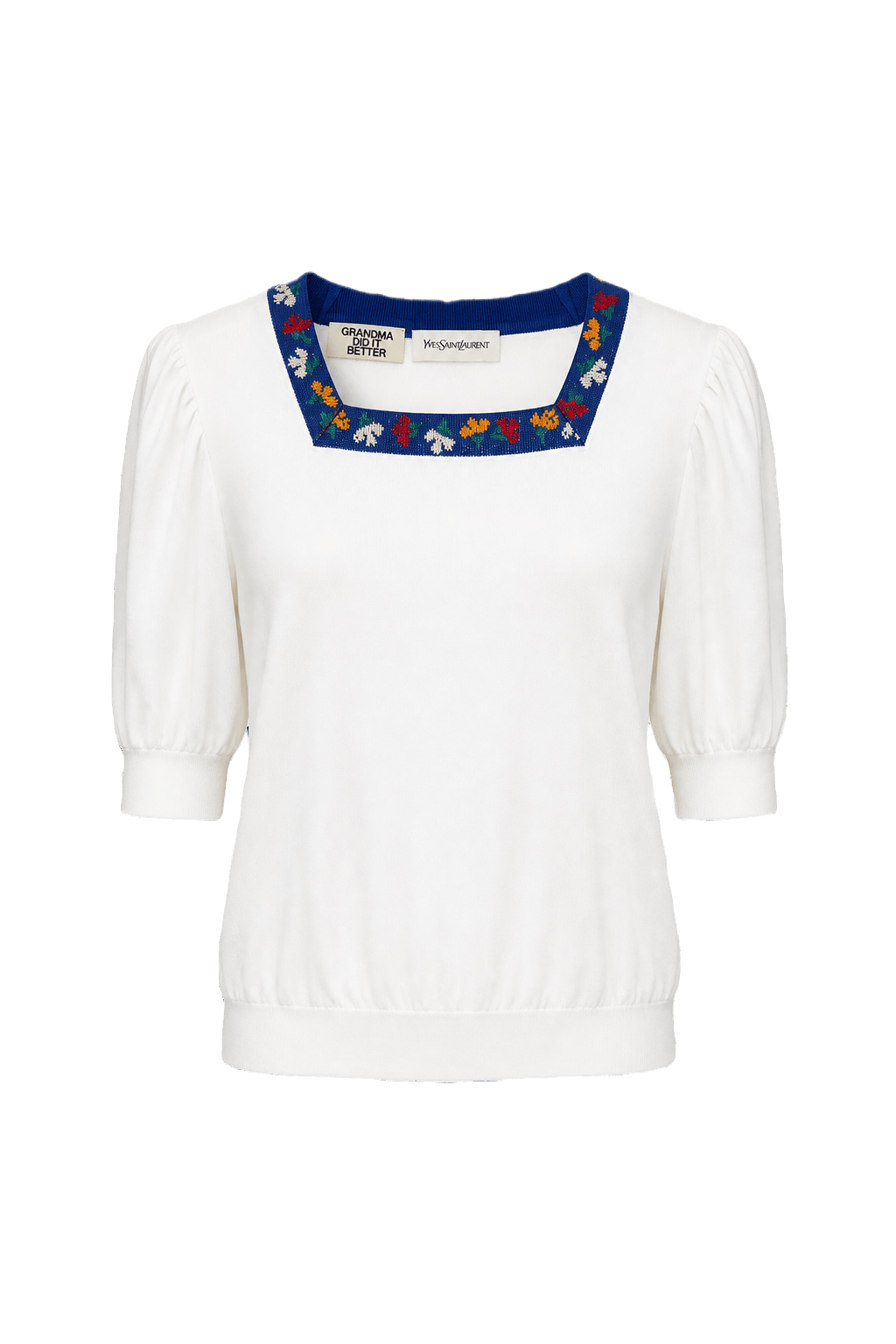 1980s White Synthetic Blend Sweater - Front View
