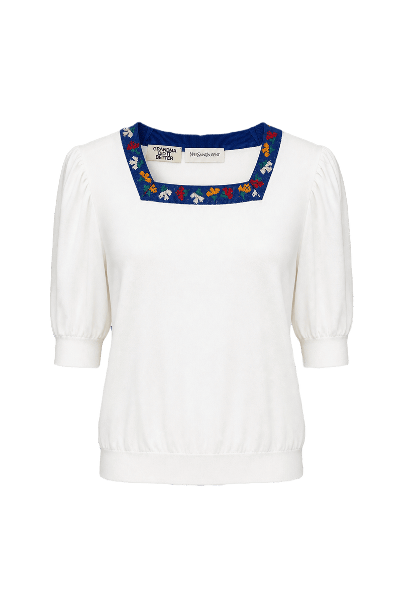 1980s White Synthetic Blend Sweater - Front View