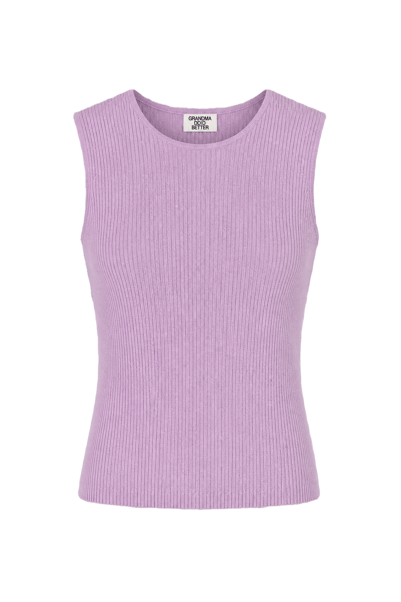 1960s Lavender Cotton Blend Tank Top - Front View