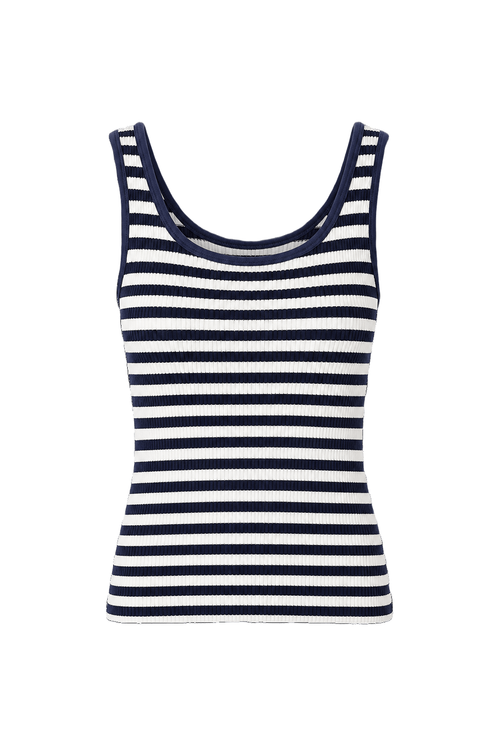 1990s Navy Blue Cotton Blend Tank Top - Front View