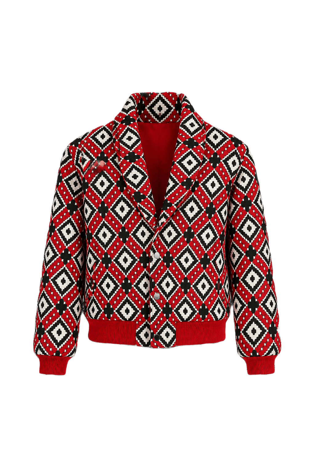 1980s Red Synthetic Blend Jacket - Front View