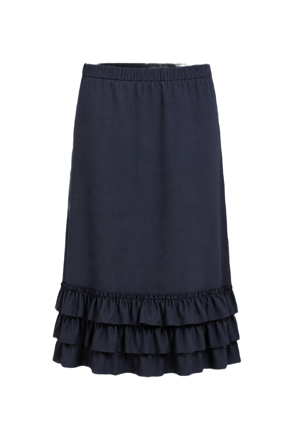 1990s Navy Blue Cotton Skirt - Front View