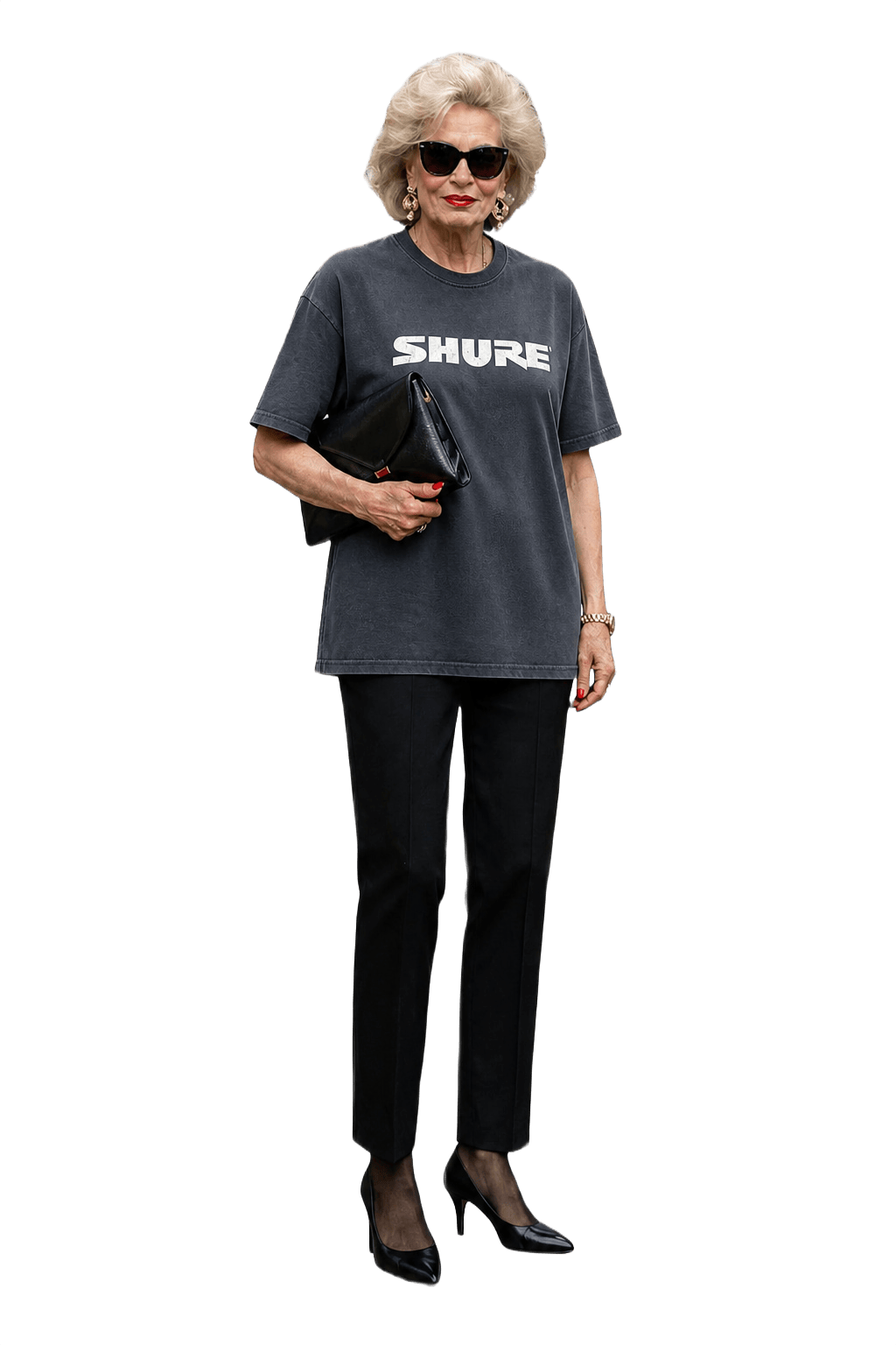 1990s Dark Blue Cotton T-shirt - Model