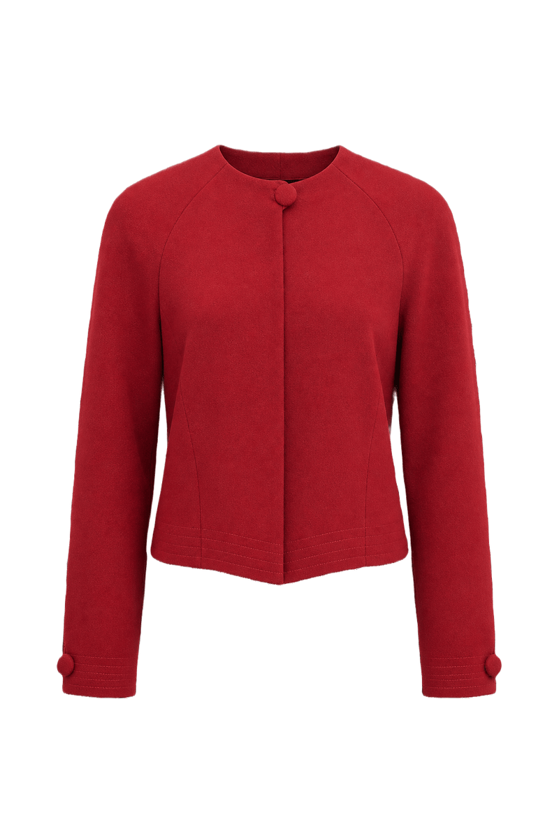1990s Red Wool Jacket - Front View