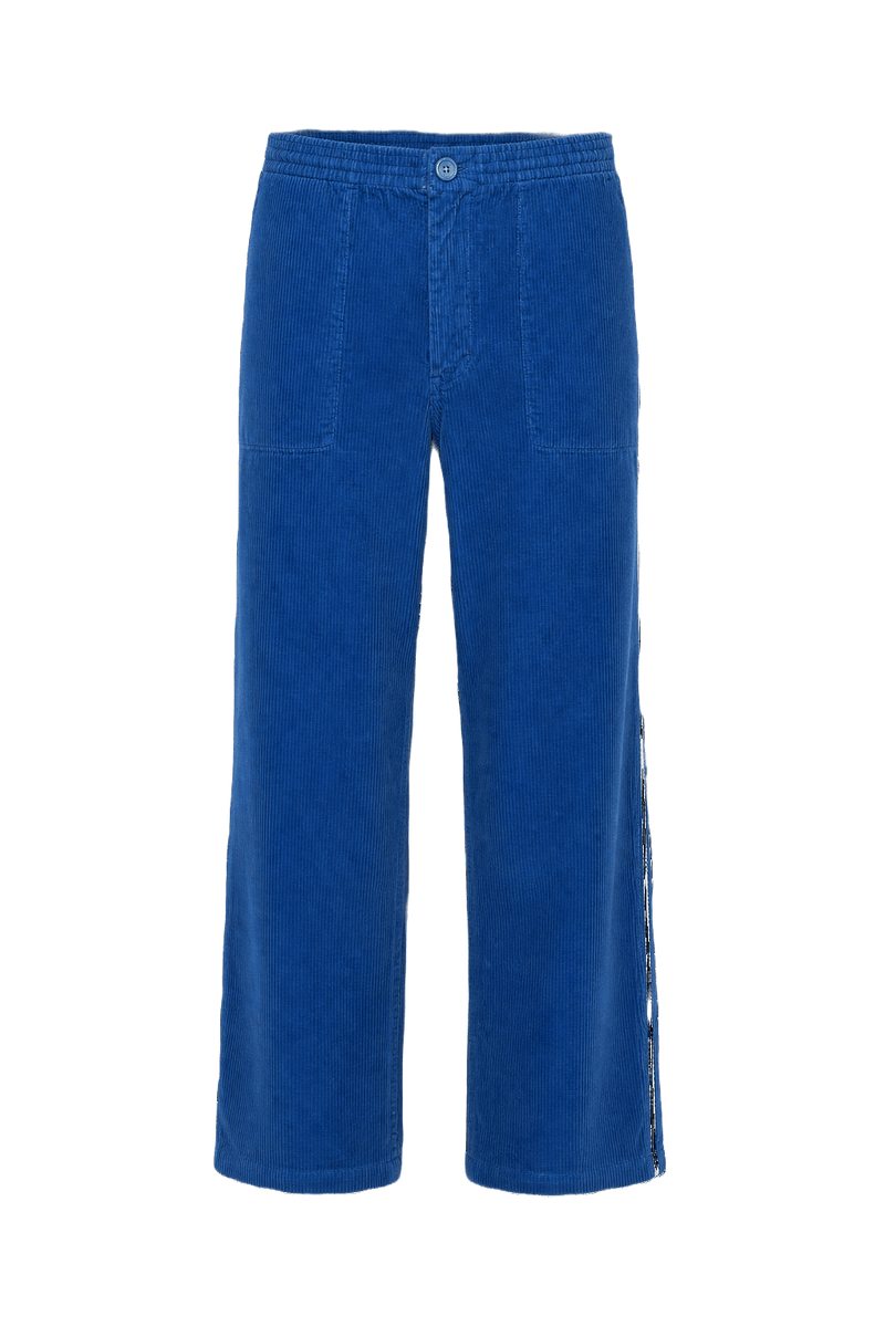 1970s Blue Corduroy Trousers - Front View