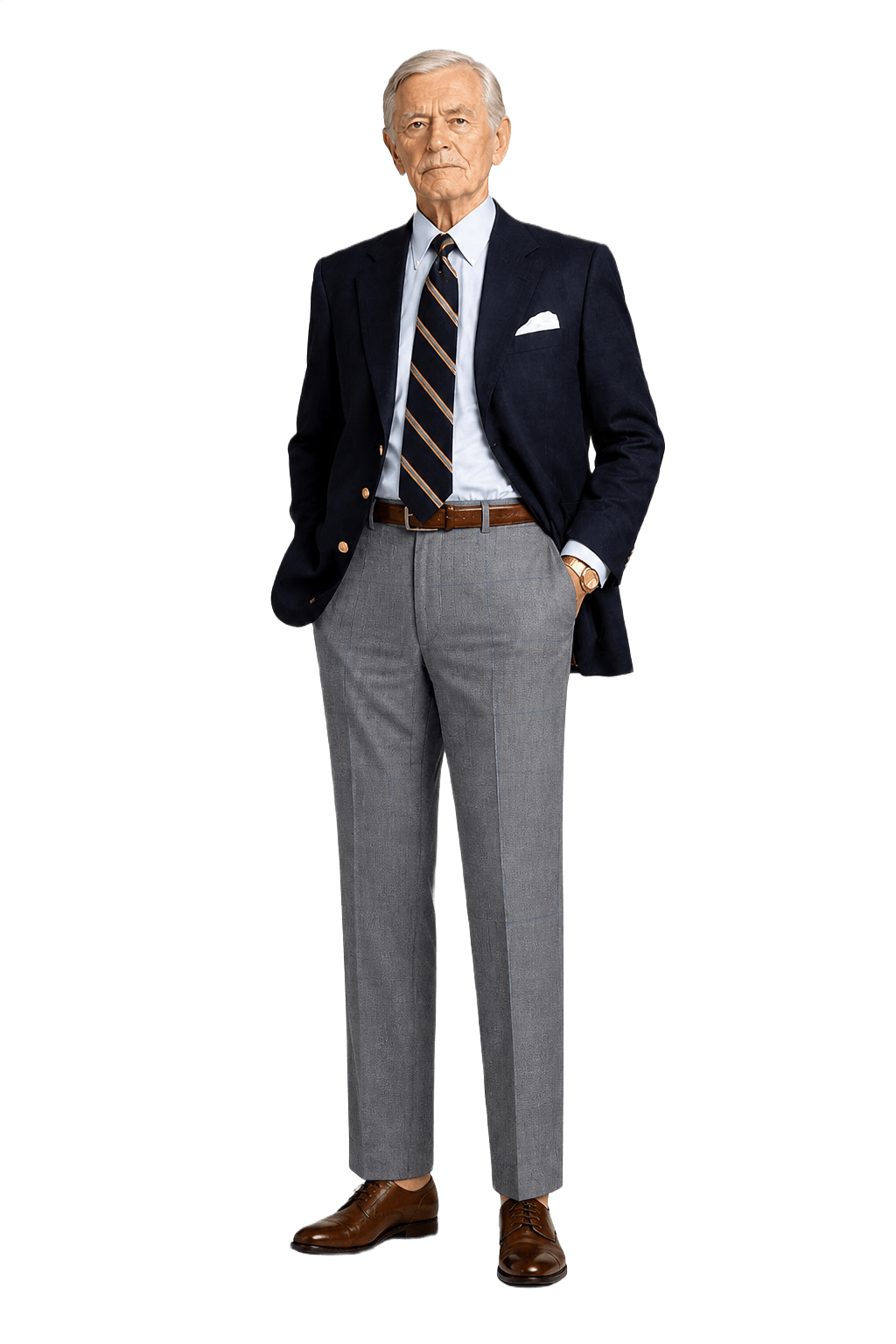 1960s Grey Wool Trousers - Model