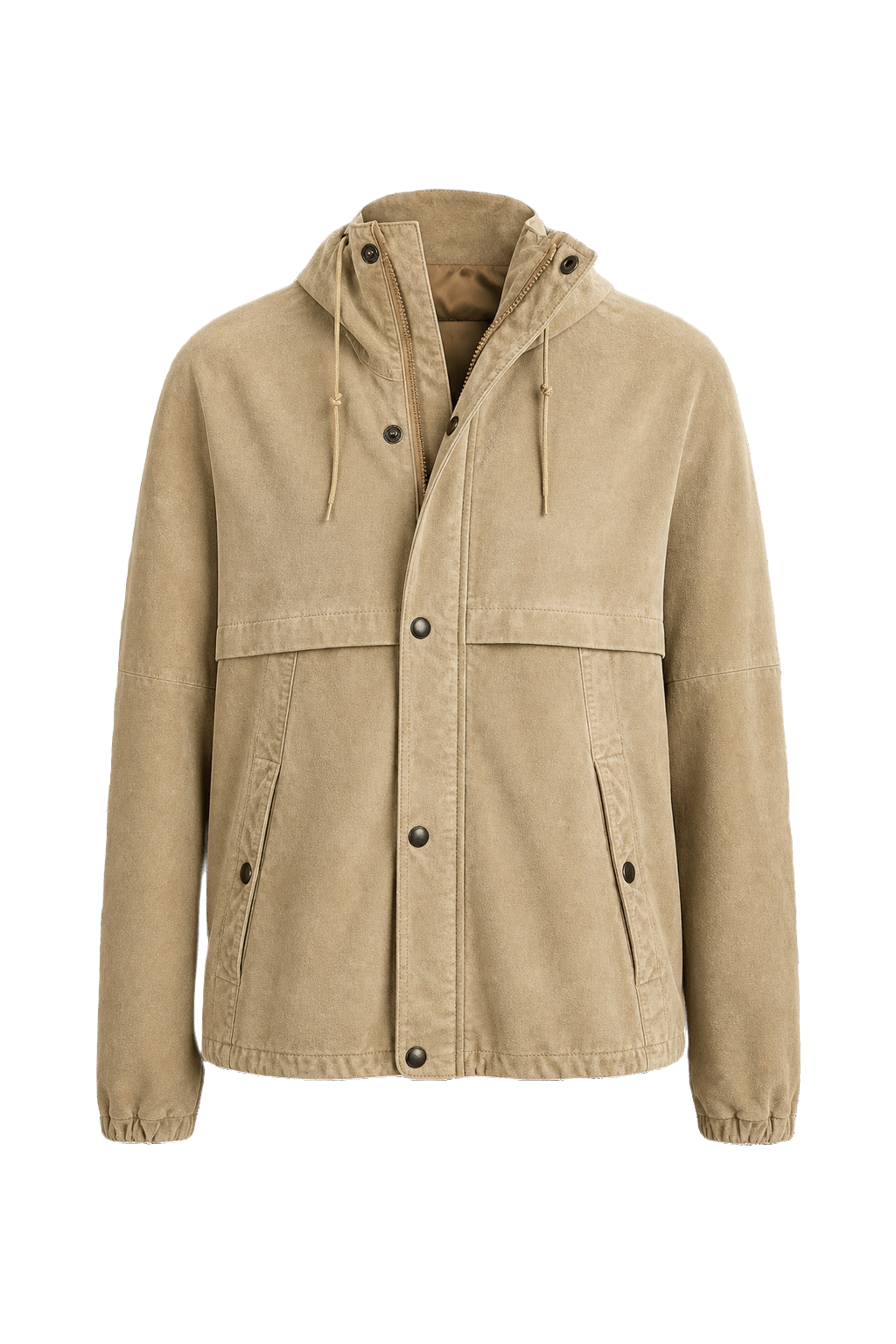 1990s Beige Suede Jacket - Front View