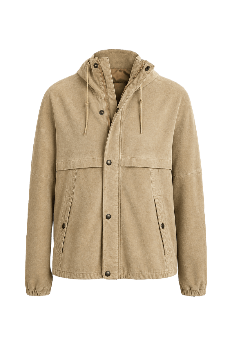 1990s Beige Suede Jacket - Front View