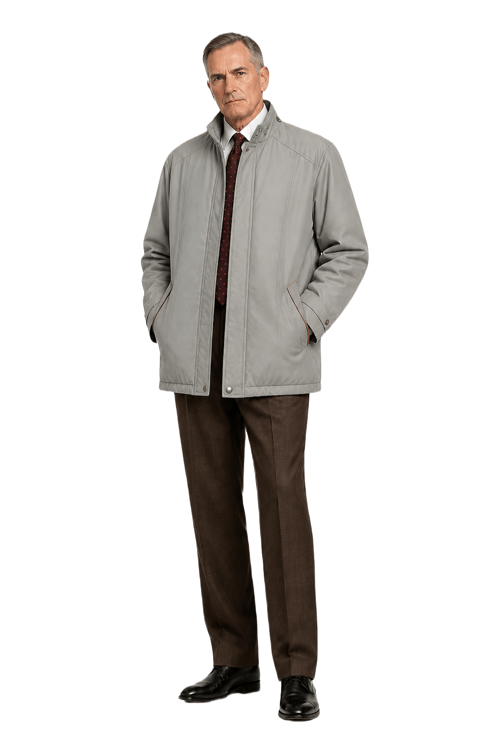 1990s Grey Polyester Jacket - Model