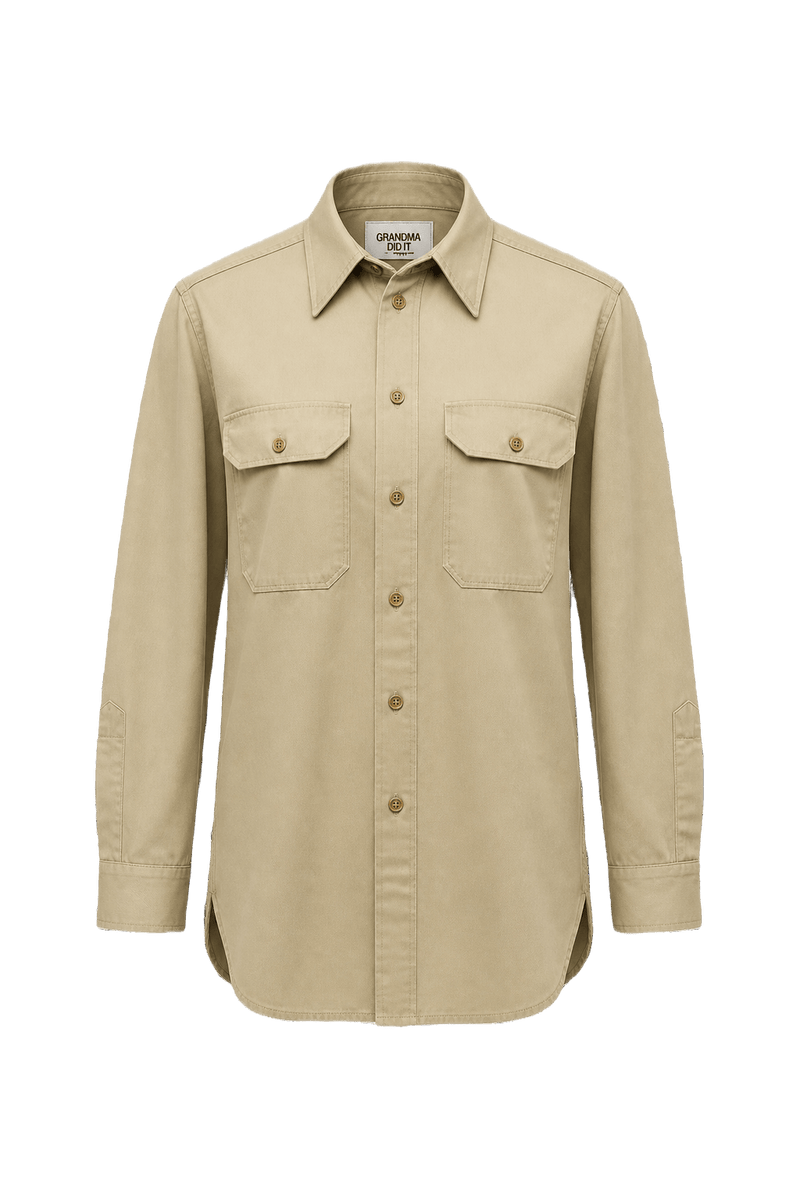 Unknown Beige Cotton Shirt - Front View