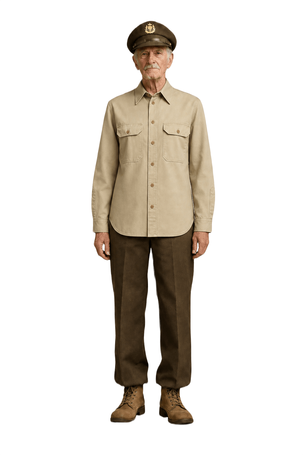Unknown Beige Cotton Shirt - Model