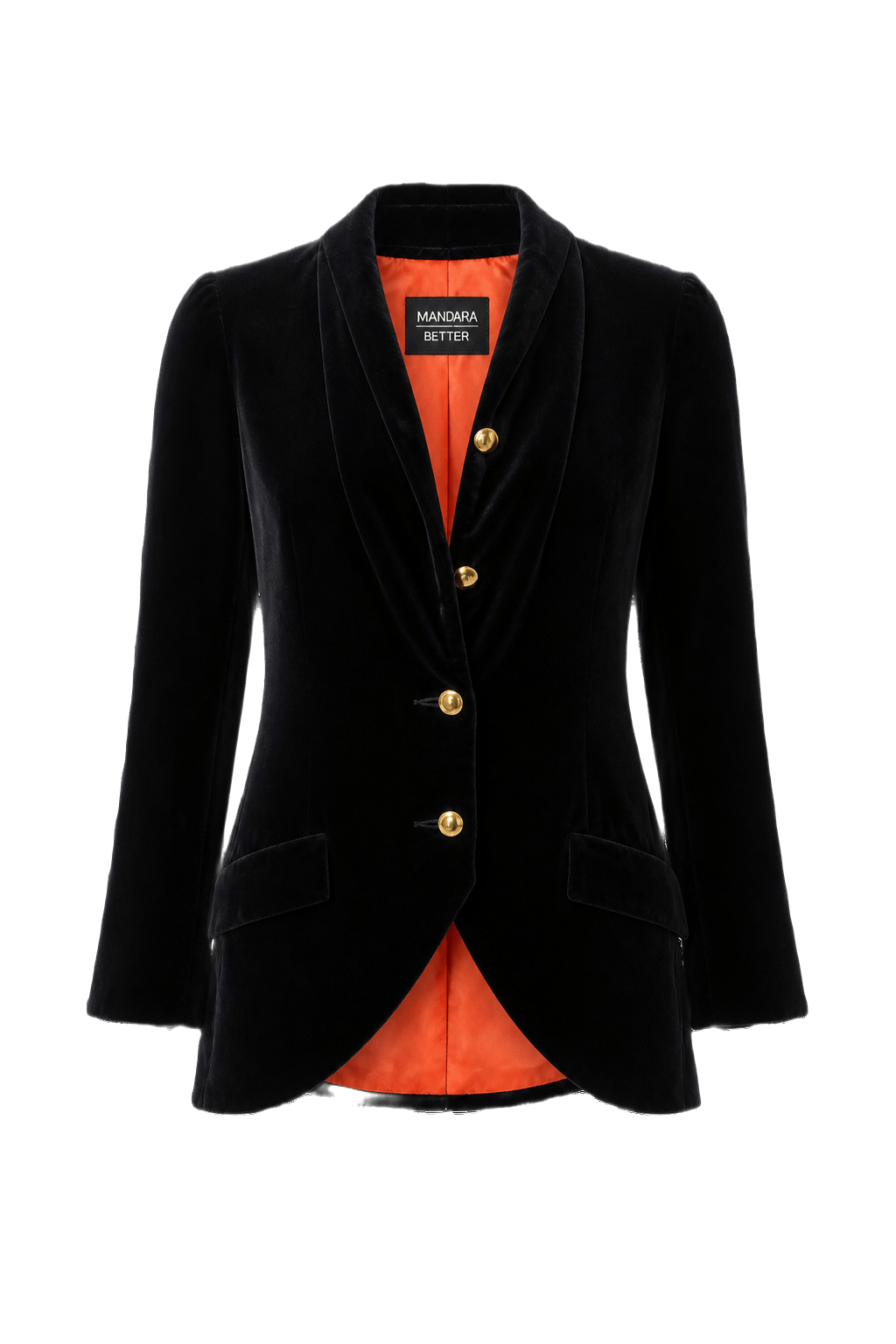 1980s Black Velvet Jacket - Front View