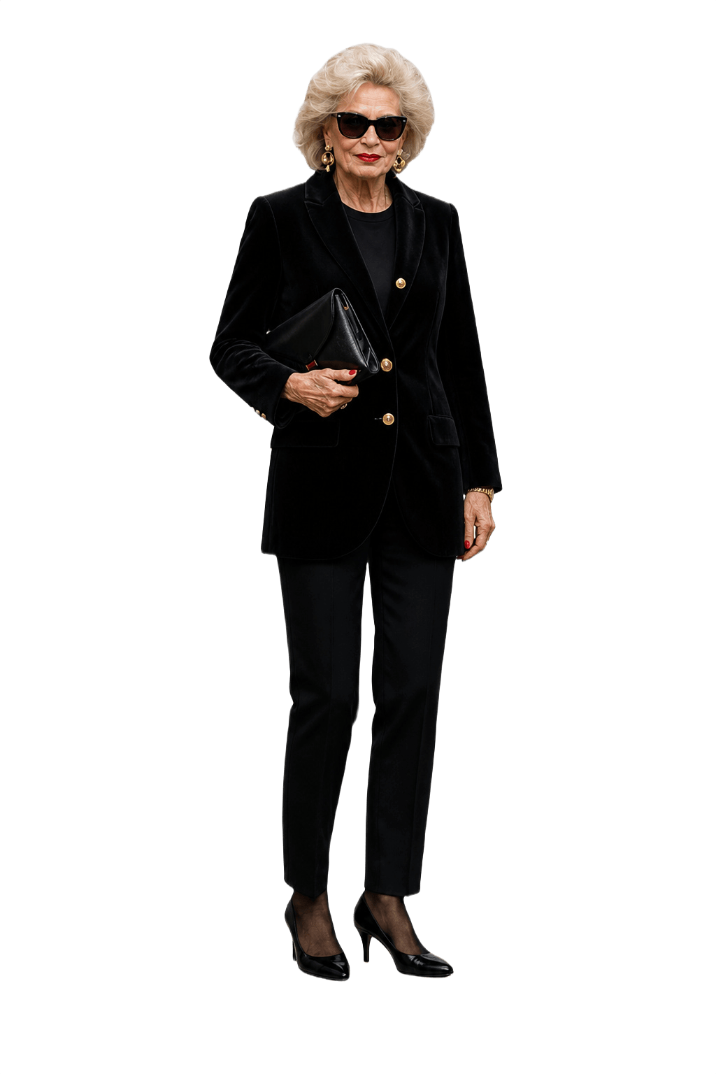 1980s Black Velvet Jacket - Model