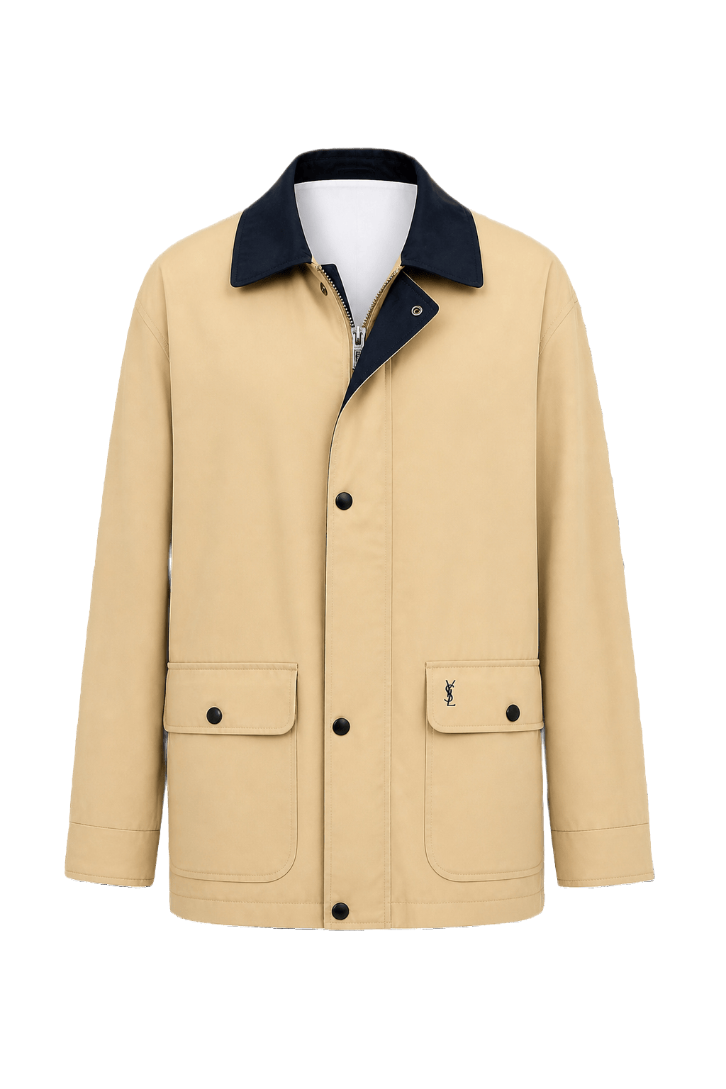 1980s Tan Polyester Jacket - Front View