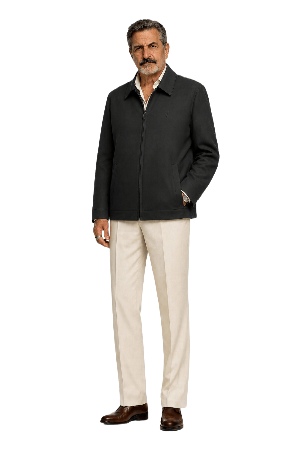 1980s Black Cotton Jacket - Model