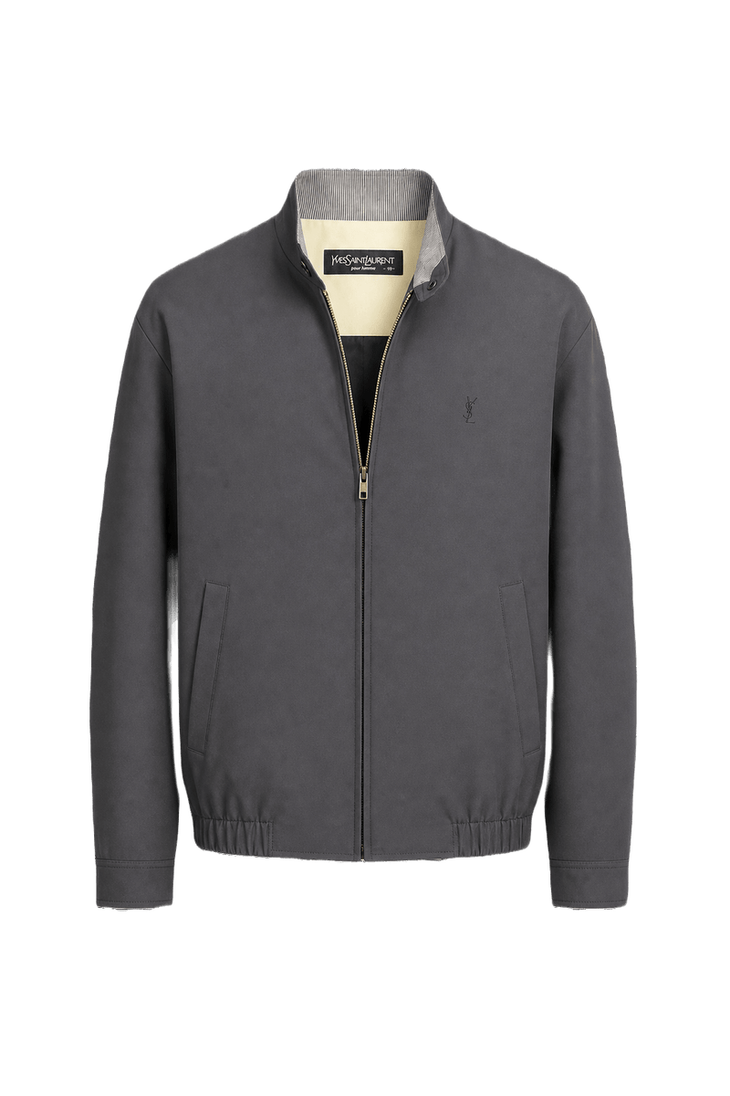 1980s Charcoal Grey Polyester Jacket - Front View