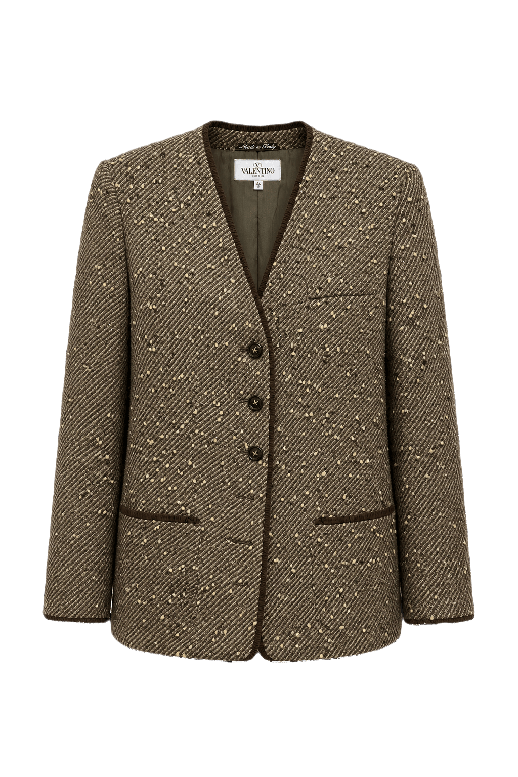 1980s Brown Wool Blazer - Front View