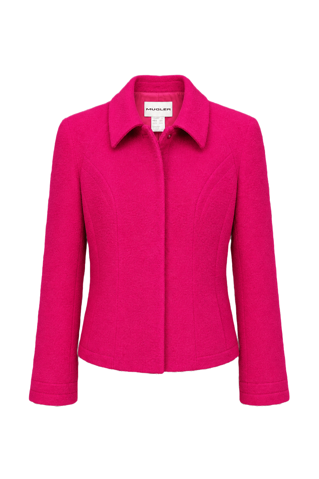 1980s Fuchsia Wool Blend Jacket - Front View