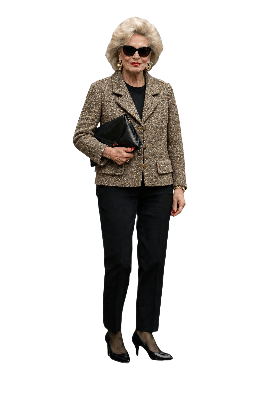 1980s Taupe Wool Blend Jacket - Model