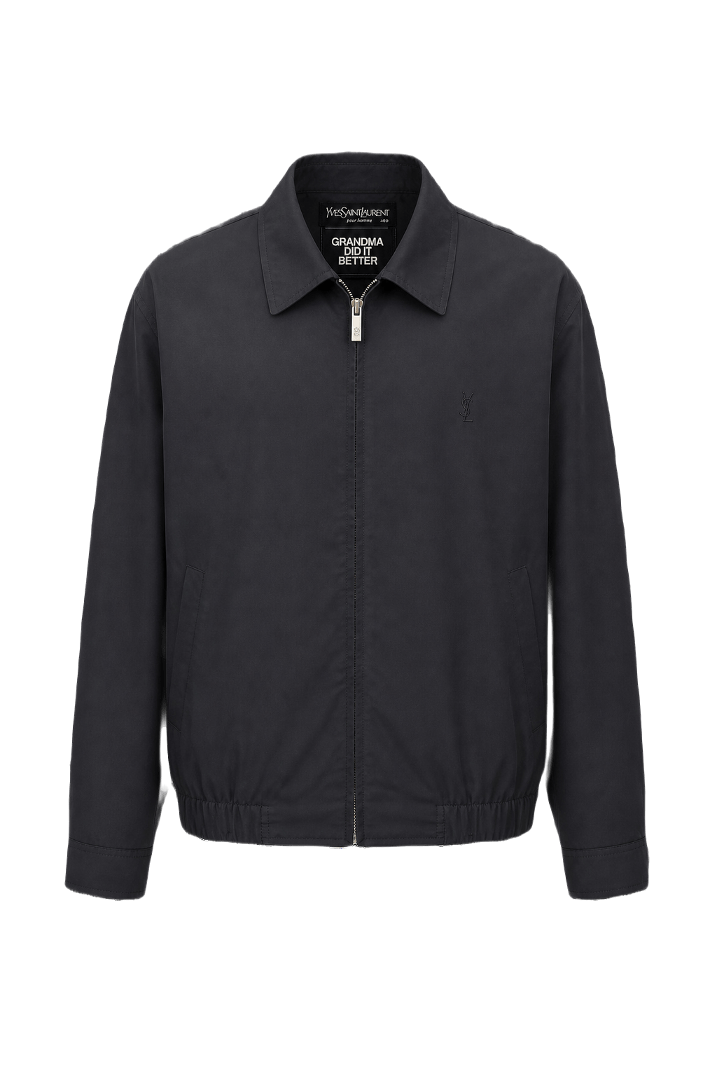 1980s Black Polyester Jacket - Front View