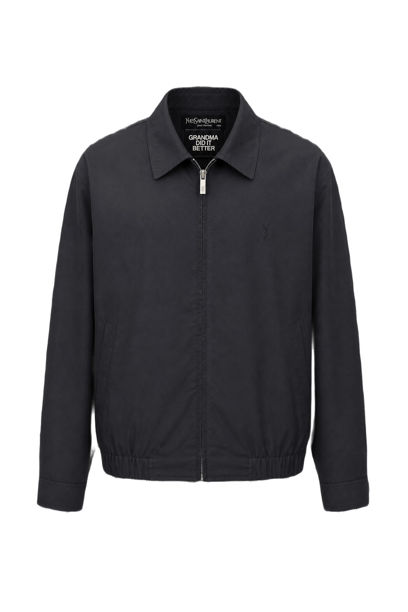 1980s Black Polyester Jacket - Front View