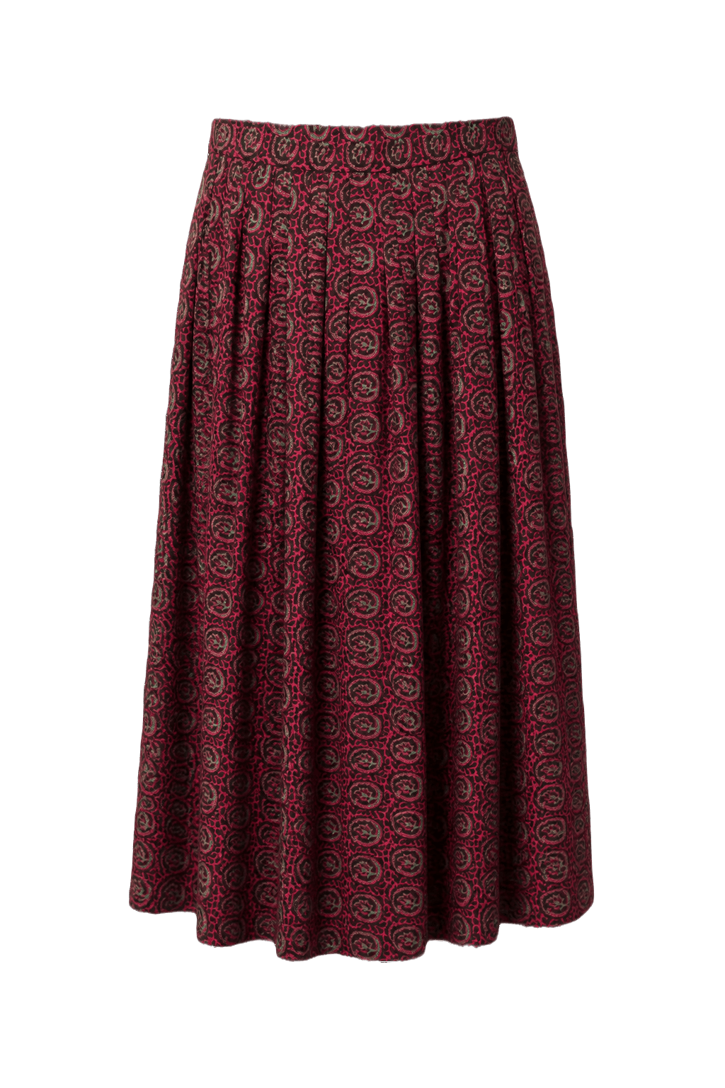 1970s Red Cotton Skirt - Front View
