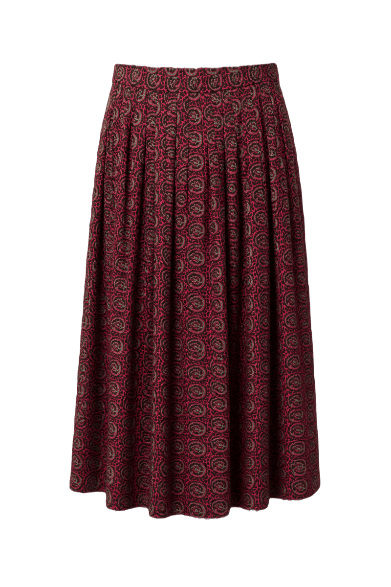 1970s Red Cotton Skirt - Front View