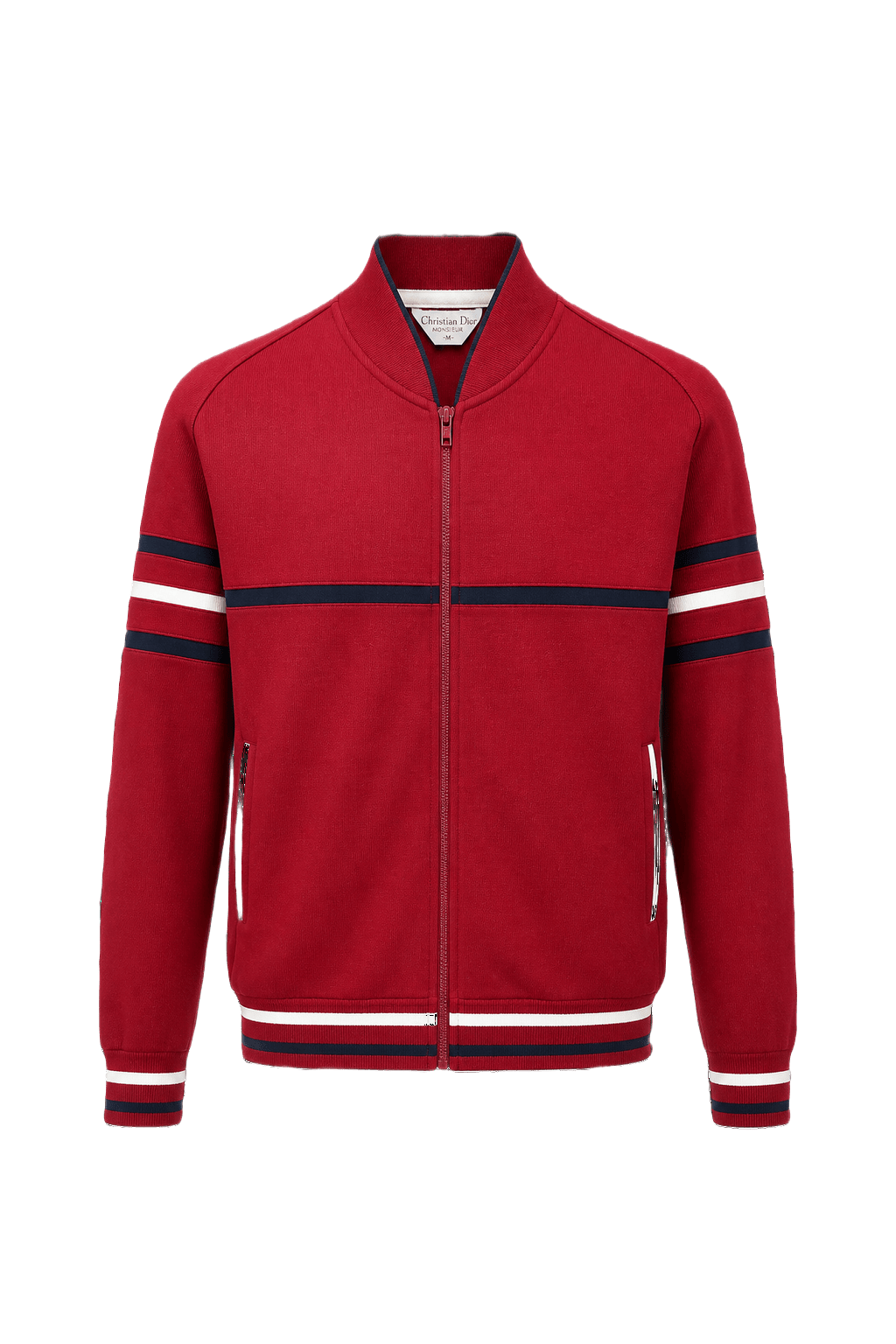 1980s Red Cotton Blend Jacket - Front View